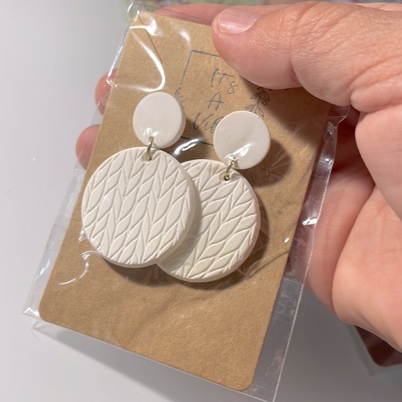 Jewelry - Handmade clay earrings. NWT